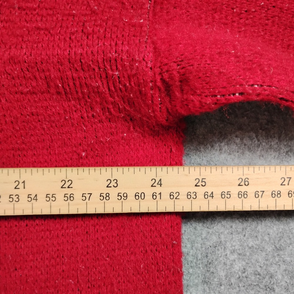 Rumiñahui Hooded Wool Zip Up Jacket Unisex Large Red Southwestern Tribal Boho - Picture 5 of 12